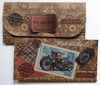 Конверт для грошей крафт «Bike» крафт