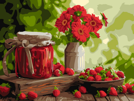 Картини по номерах акрилові «Полуничне варення» 30×40см