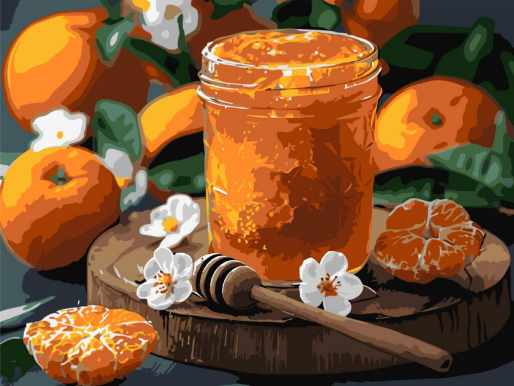 Картини по номерах акрилові «Мандариновий мед» 30×40см