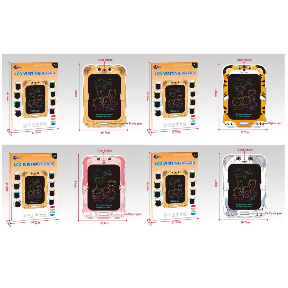 Планшет «LCD» кольоровий, на бат-ці, в коробці, 17,5×24,55×1см, 4 види