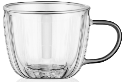 Набір чашок скло (2шт) 350мл з подвійними стінками