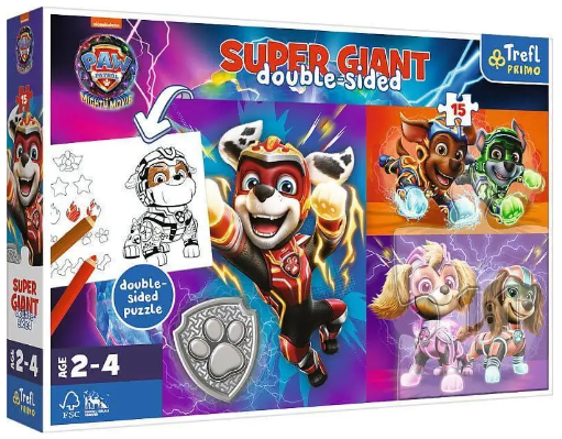 Пазли 15 елементів Super Giant- Чарівна команда. Щенячий патруль+розмальовка
