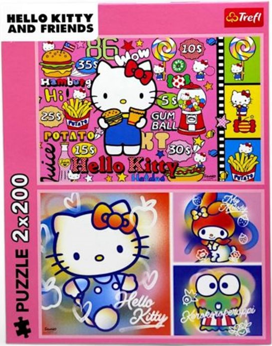 Пазли 2×200 елементів Hello Kitty Вітаю Кітті та друзів