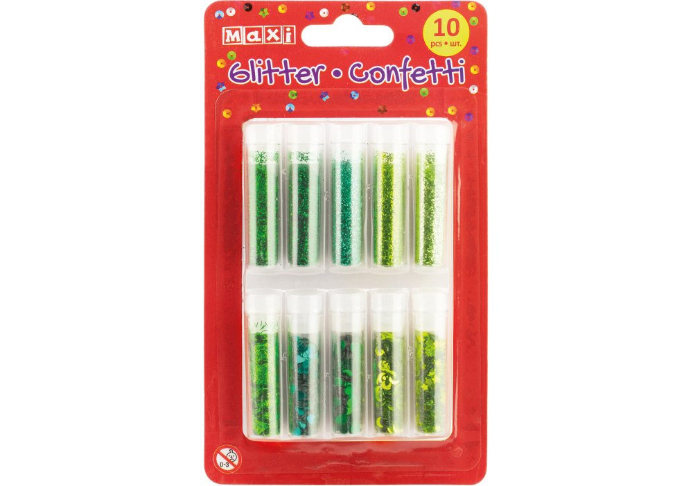 Блискітки «Maxi» 6 кольорів + конфетті для декорування