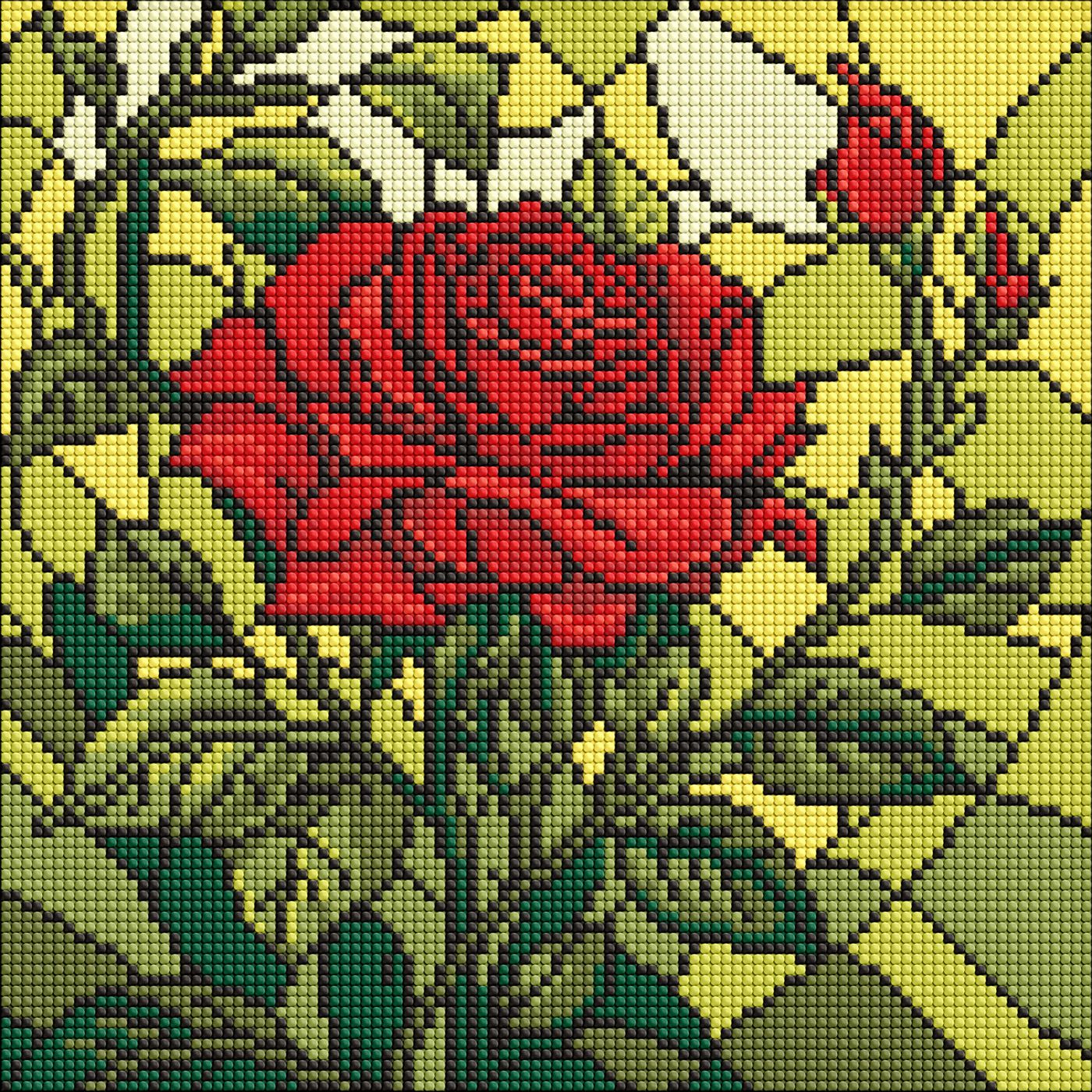 Набір з алмазною мозаїкою «Вітраж. Троянда» 30×30см