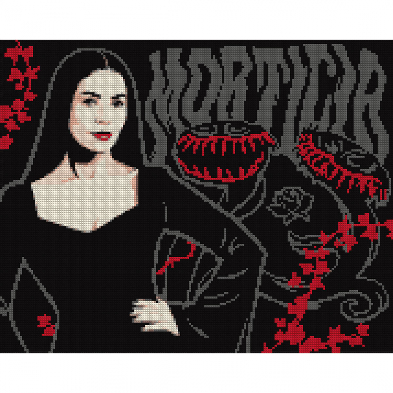 Алмазна мозаїка Wednesday. Mysterious Morticia 40×50см, на підрамнику