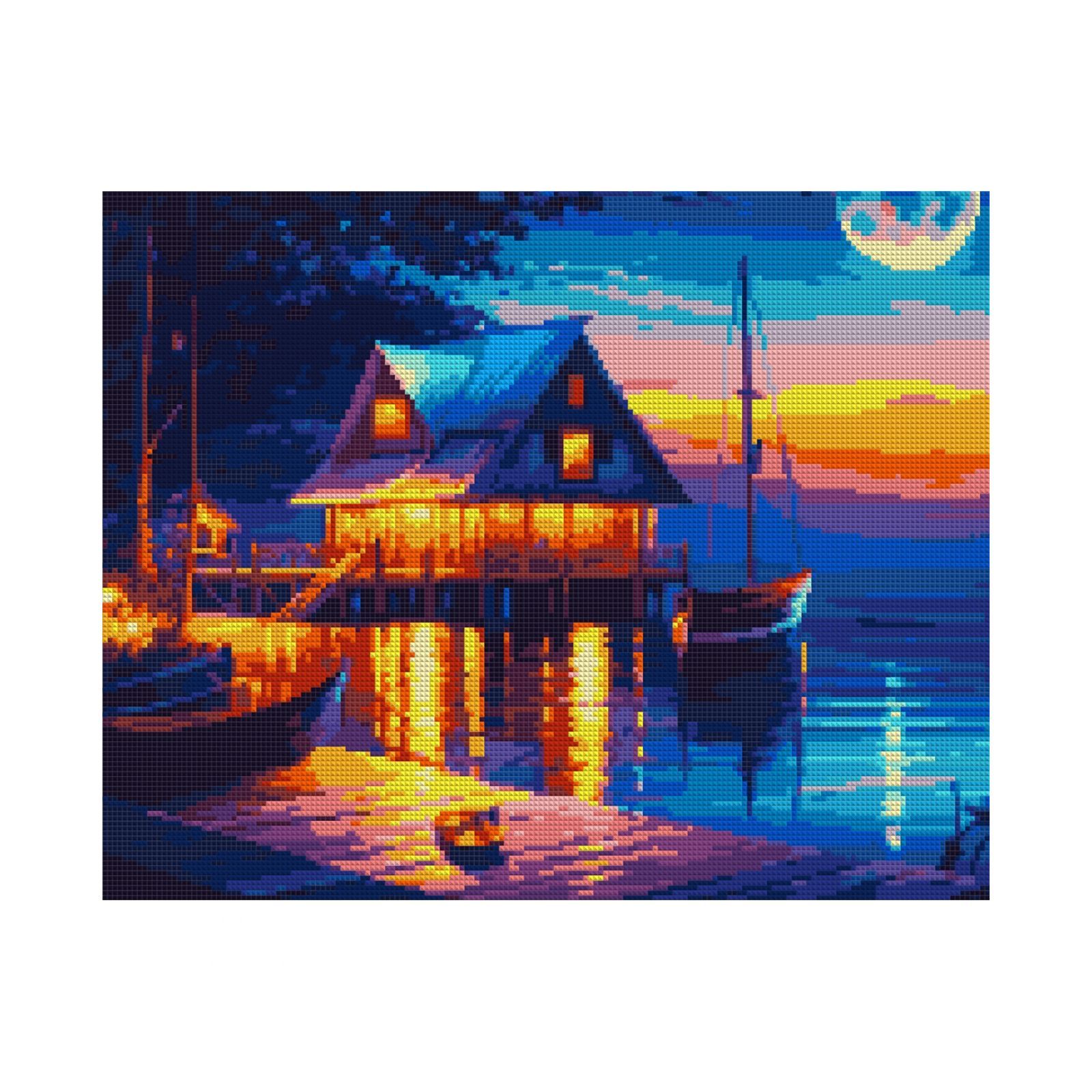 Алмазна мозаїка Річковий захід сонця 40×50см, на підрамнику