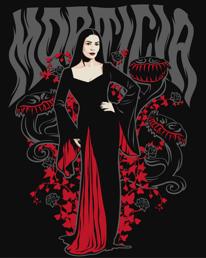 Картини по номерах Wednesday. Morticia Addams 40×50см