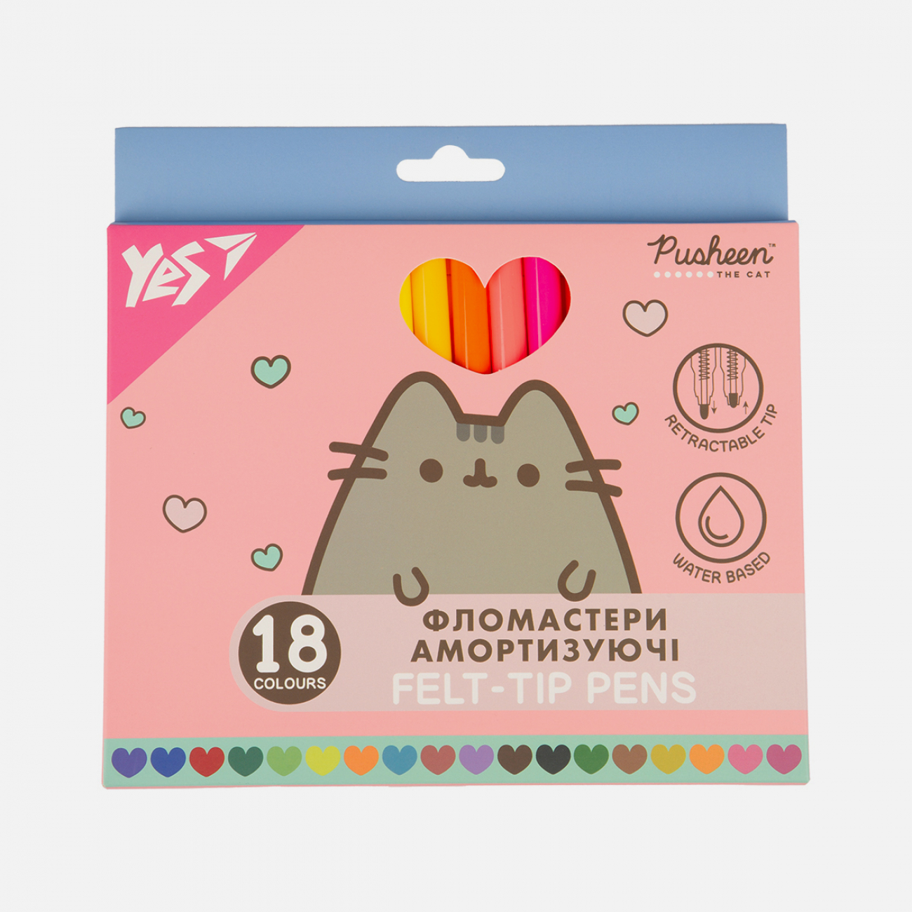 Фломастери 18 кольорів «Pusheen» амортизуючі