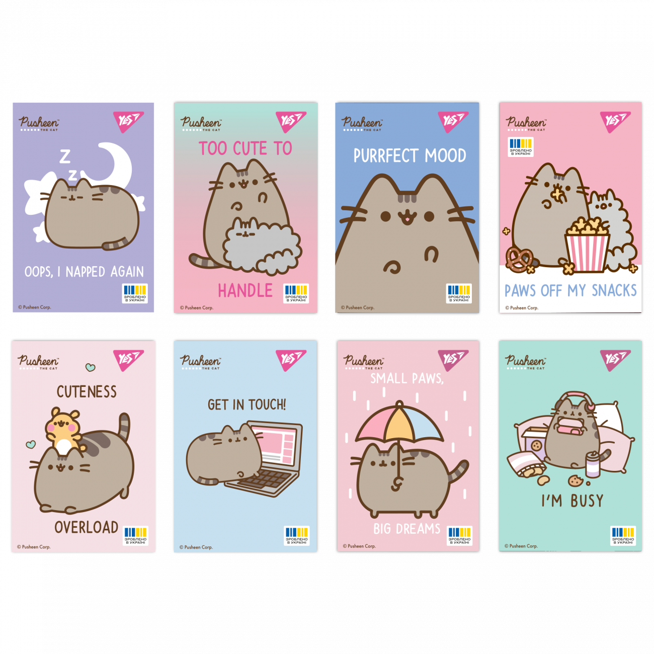 Блокнот А7 48 аркушів клітинка Pusheen