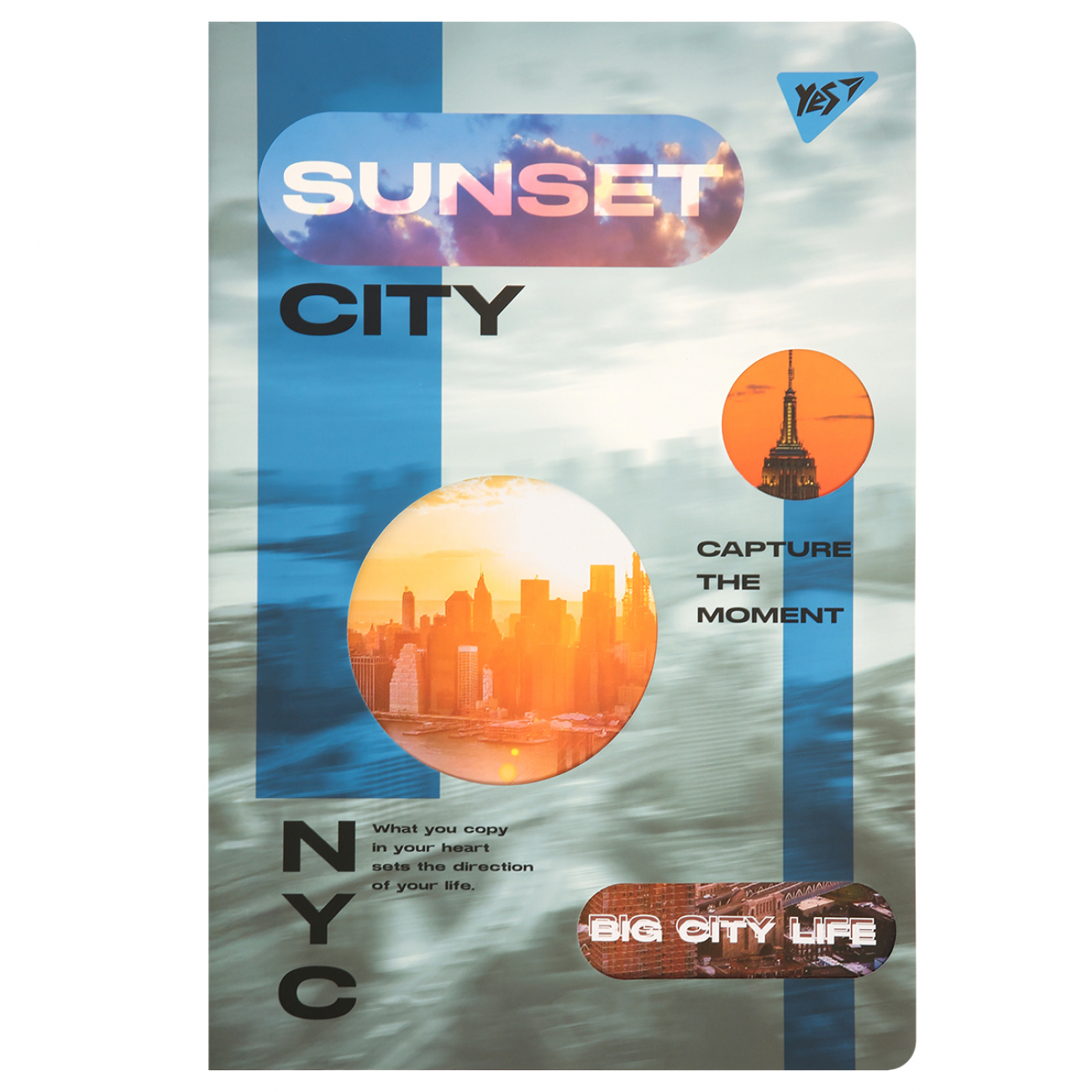 Зошит А4 60 аркушів клітинка з висічкою «Sunset city»