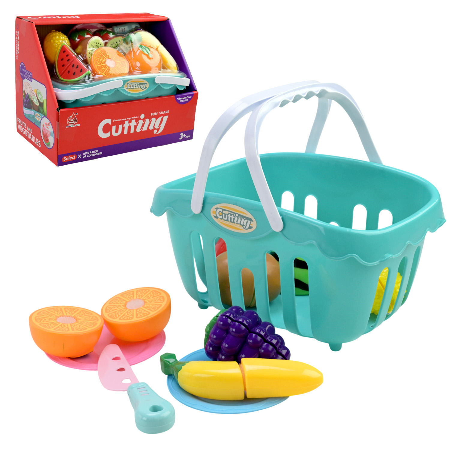 Продукти: овочі, фрукти, в коробці, 25×15×19см КІ