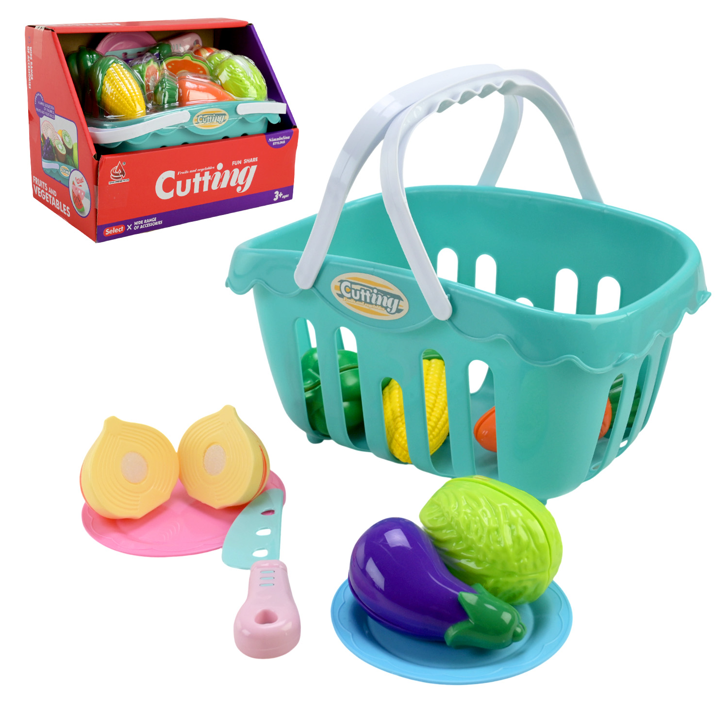 Продукти: овочі, фрукти, в коробці, 25×15×19см КІ