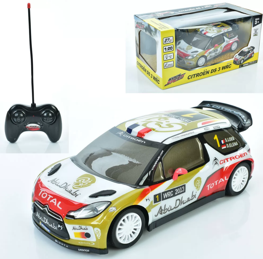 Машина RK (1:20) «Kool Speed» Citroen DS 3 WRC, на бат-ці, 29,8×15,5×14см