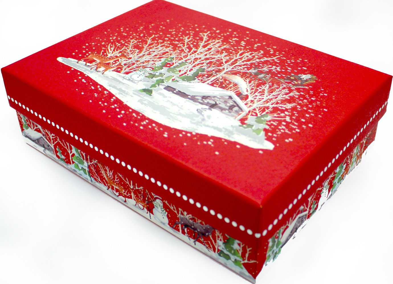 Коробка подарункова Новий Рік 22×16×6,5см