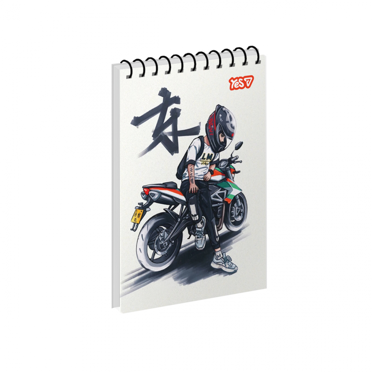 Блокнот пруж. верх. А6 80 аркушів клітинка картонний Moto