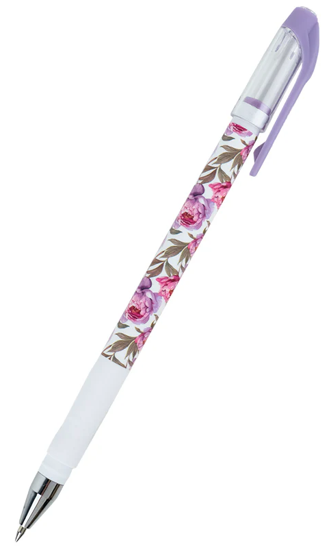 Ручка кулькова Floral White синя
