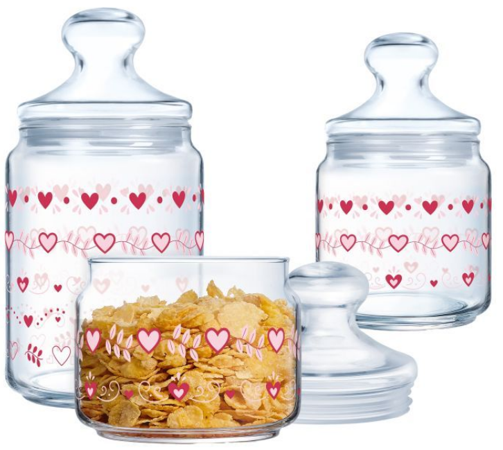Банка для сипучих продуктів прод. скло «Luminarc. Club Love Basket» 1л