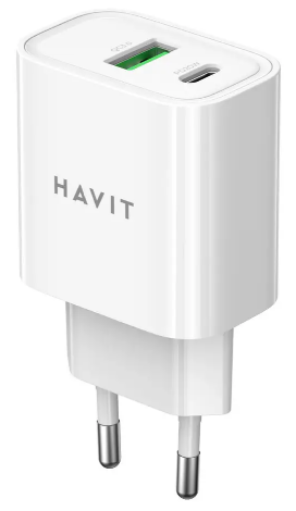 Зарядний пристрій USB+Type-C 20W швидка зарядка white
