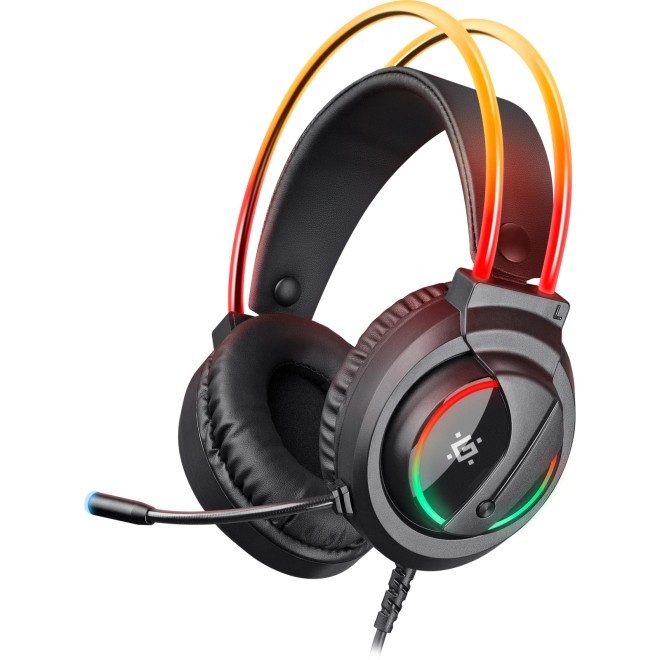 Навушники Flame RGB black+мікрофон