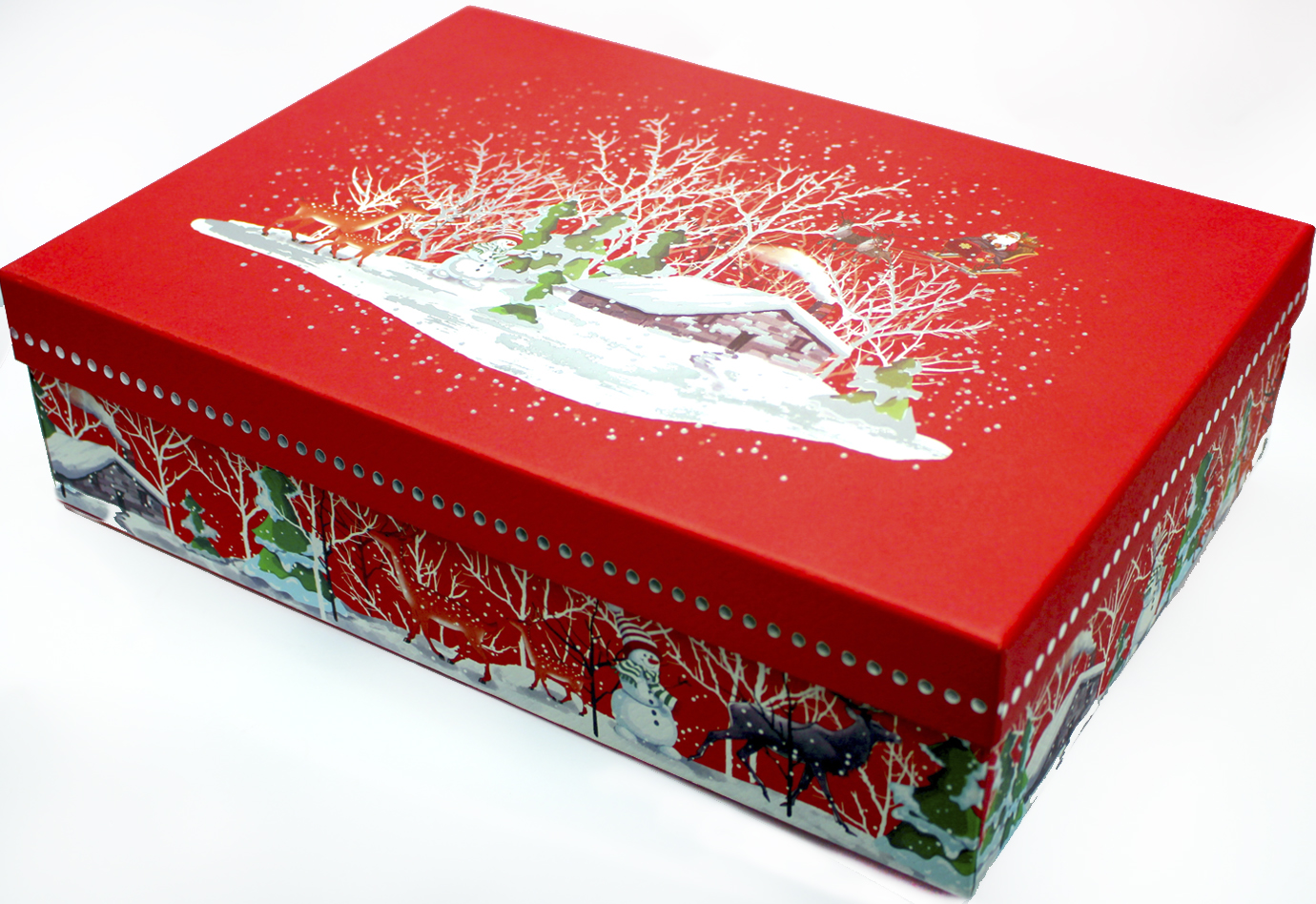 Коробка подарункова Новий Рік 33×23,5×9см