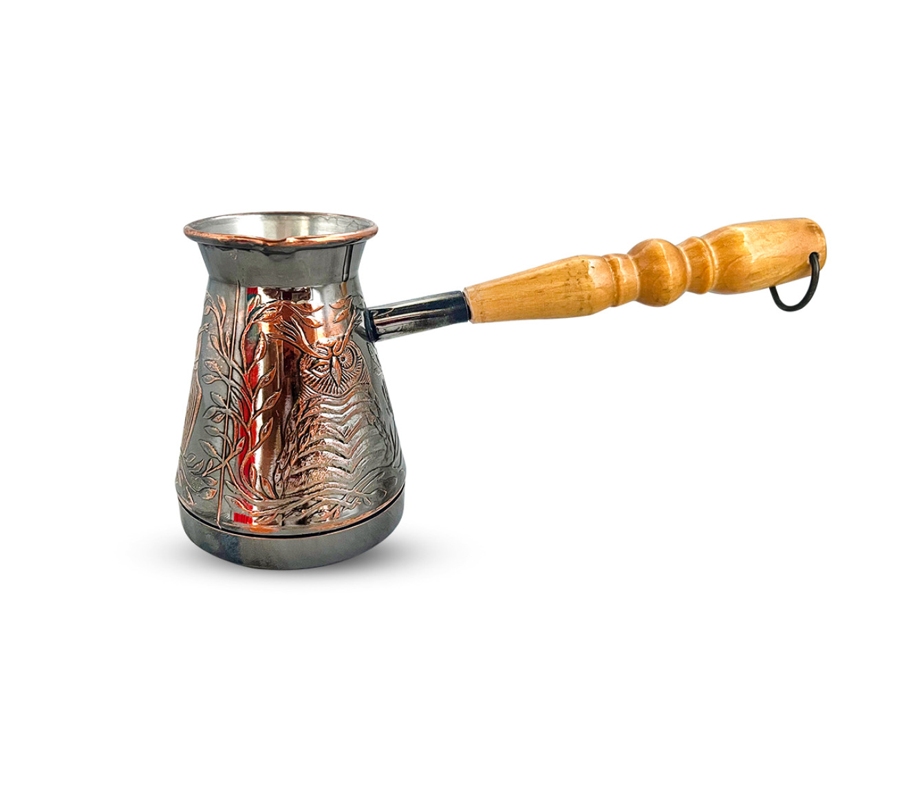 Турка мідна «Сова» 200мл чорний нікель