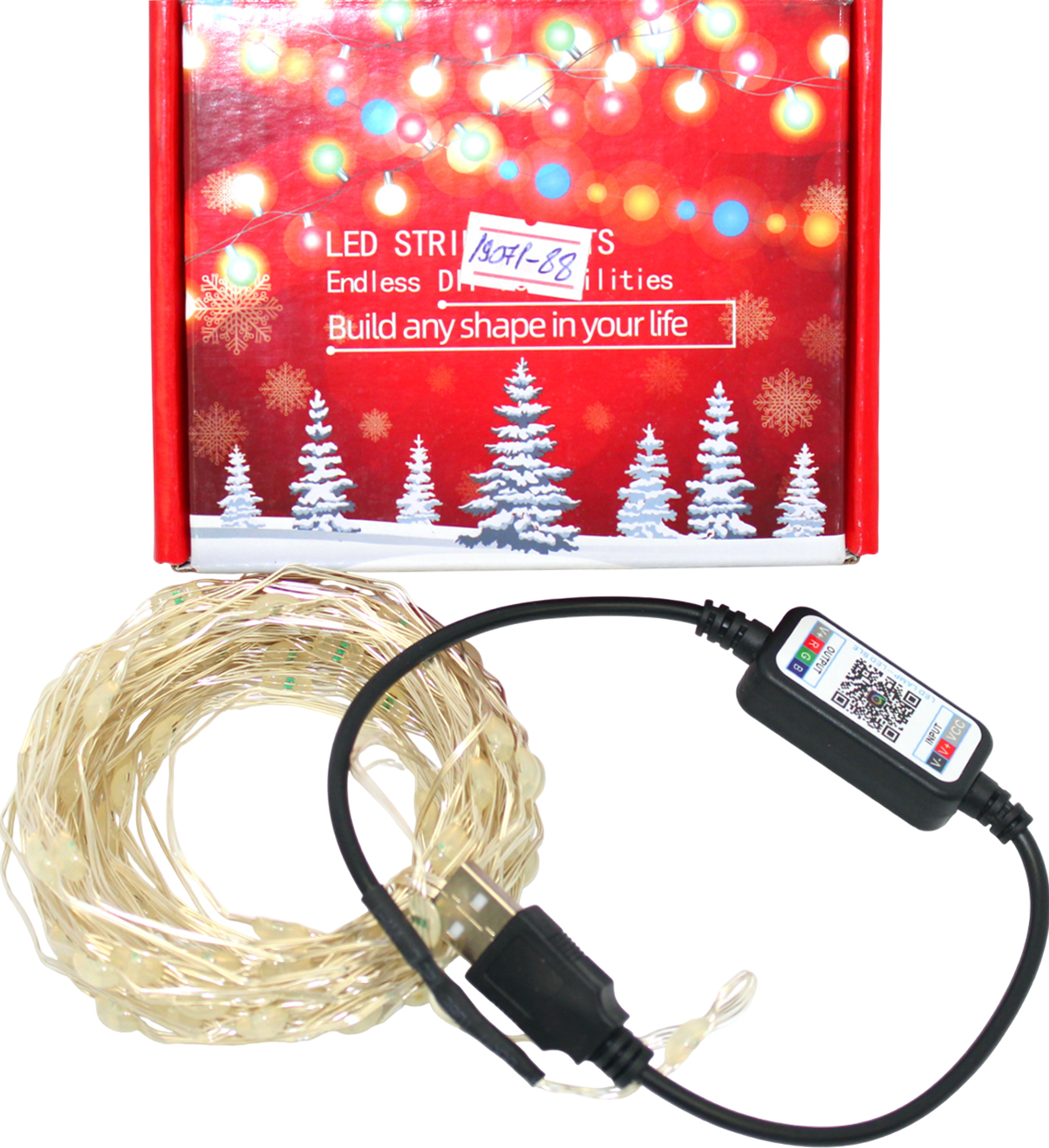 Гірлянда-водоспад електрич. Роса 100LED USB, bluetooth, кер. смарт., RGB L-10м