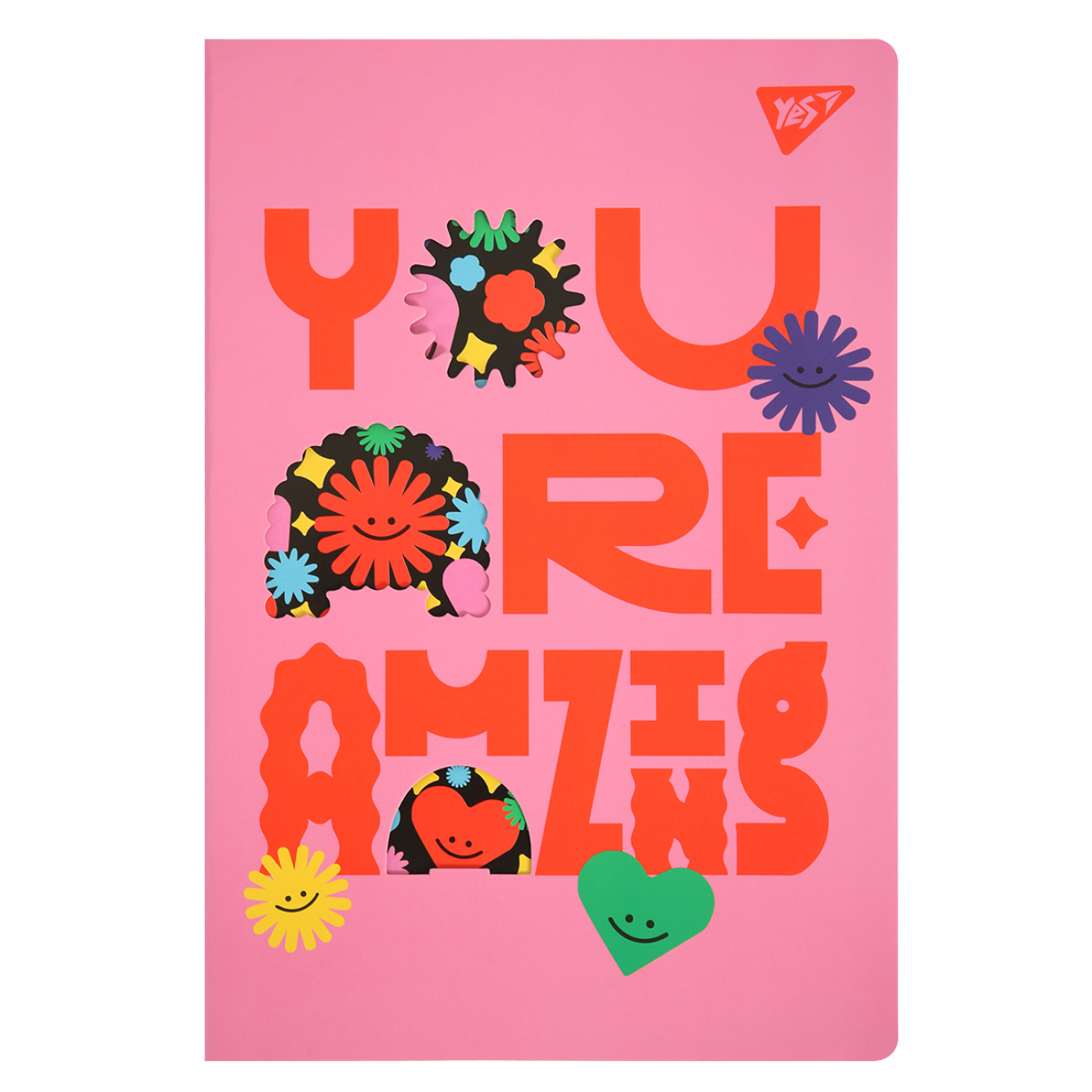 Зошит А4 40 аркушів клітинка з висічкою «You are amazing»