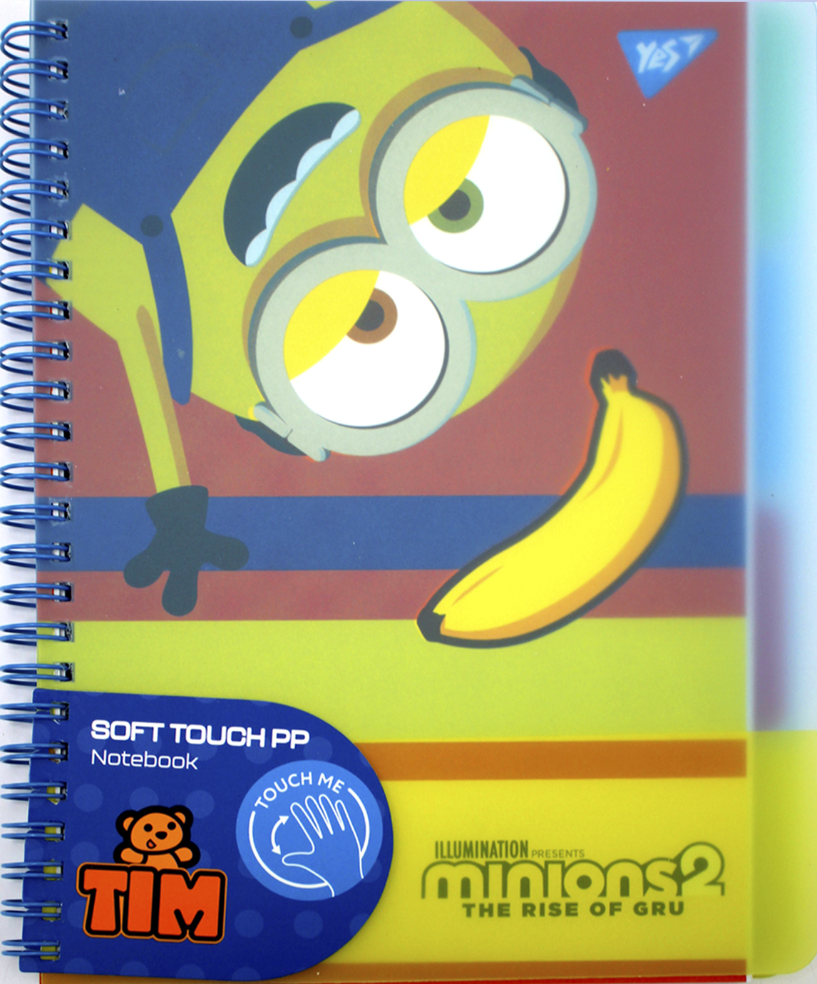 Блокнот А5 80 аркушів клітинка пластиковий обкладинка, софт-тач Minions
