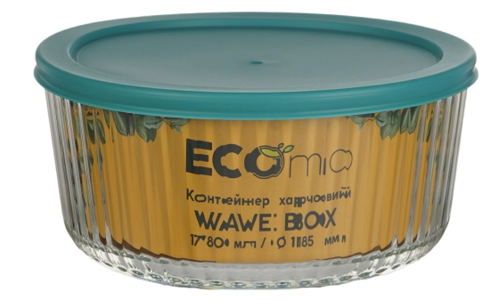 Контейнер для харч. прод. скло «Ecomo Wawe Box» 1,78л круглий