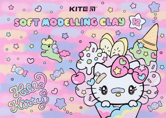 Пластилін Hello Kitty 12 кольорів 240гр восковий