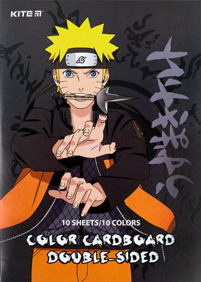 Картон кольоровий А4 двостор.10арк./ 10 кольорів Naruto