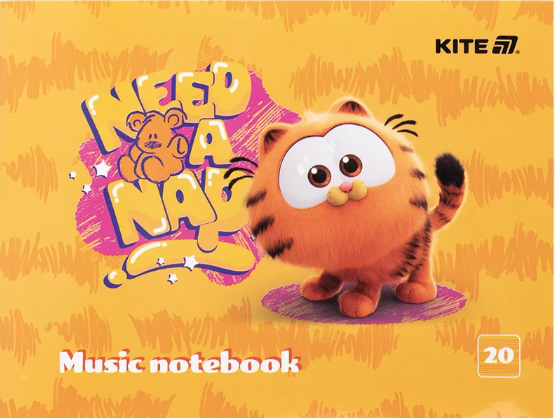 Нотний зошит А5 20 аркушів Garfield