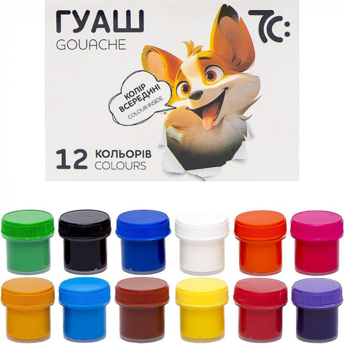 Гуаш 12 кольорів 10мл