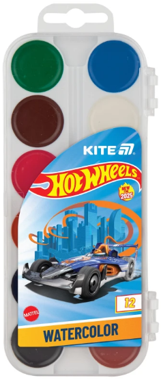 Акварель 12 кольорів «Hot Wheels»