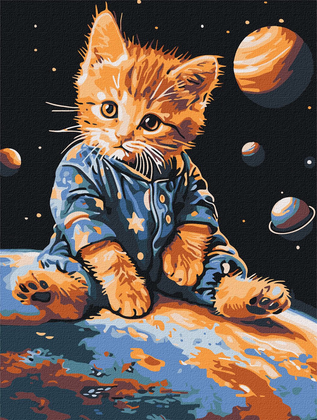 Картини по номерах акрилові «Зоряний котик» 30×40см