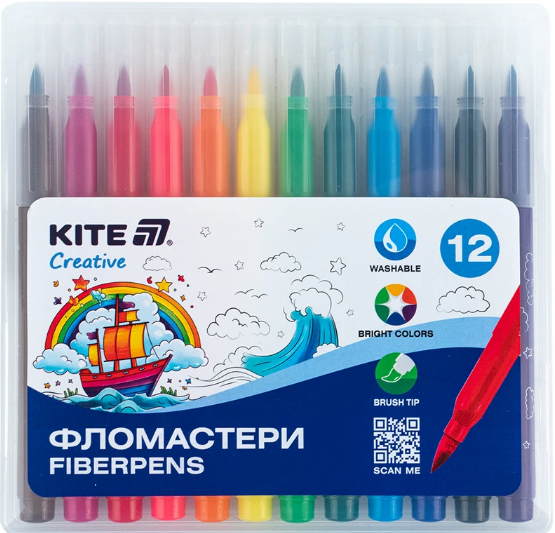 Фломастери двосторонні 12шт/24 кольори Creative