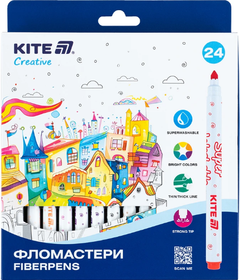 Фломастери 24 кольори Creative Superwashable
