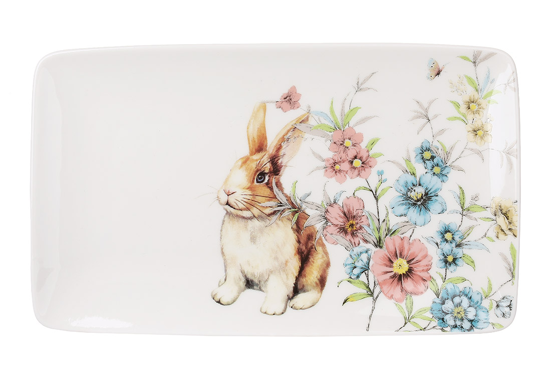 Блюдо керамічне «Happy Rabbit» 20,5×12,5×1,5см