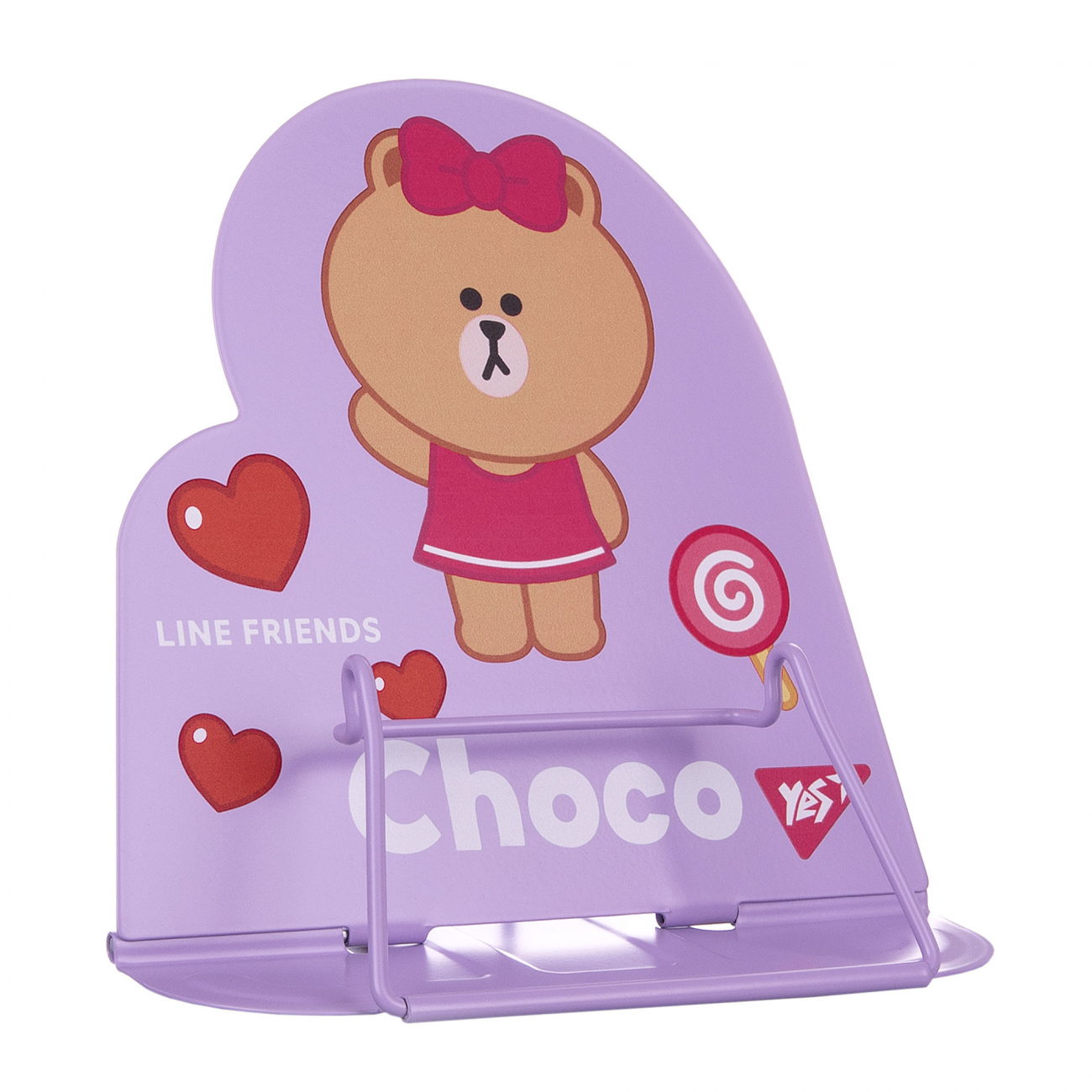 Підставка для книг «Line Friends.Choco» металева, фігурна, фіолетова