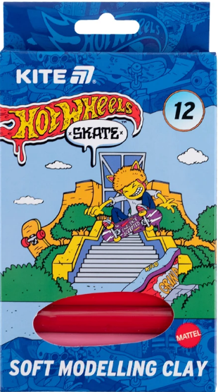 Пластилін Hot Wheels-2 12 кольорів 200гр восковий