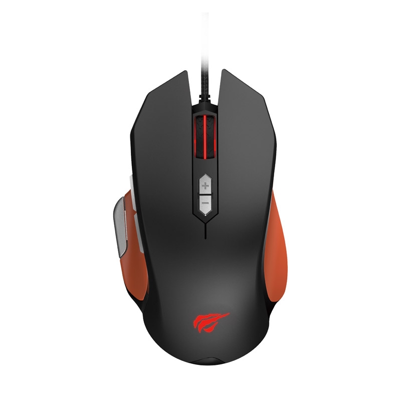 Мишка ігрова HV-MS762 USB black/orange