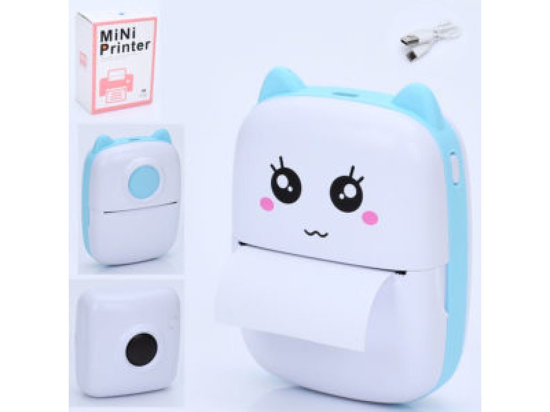 Принтер 8,5×11см, миттєвий друк, папір, USB заряд, в коробці, 12×9×5см