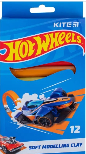 Пластилін Hot Wheels 12 кольорів 200гр восковий