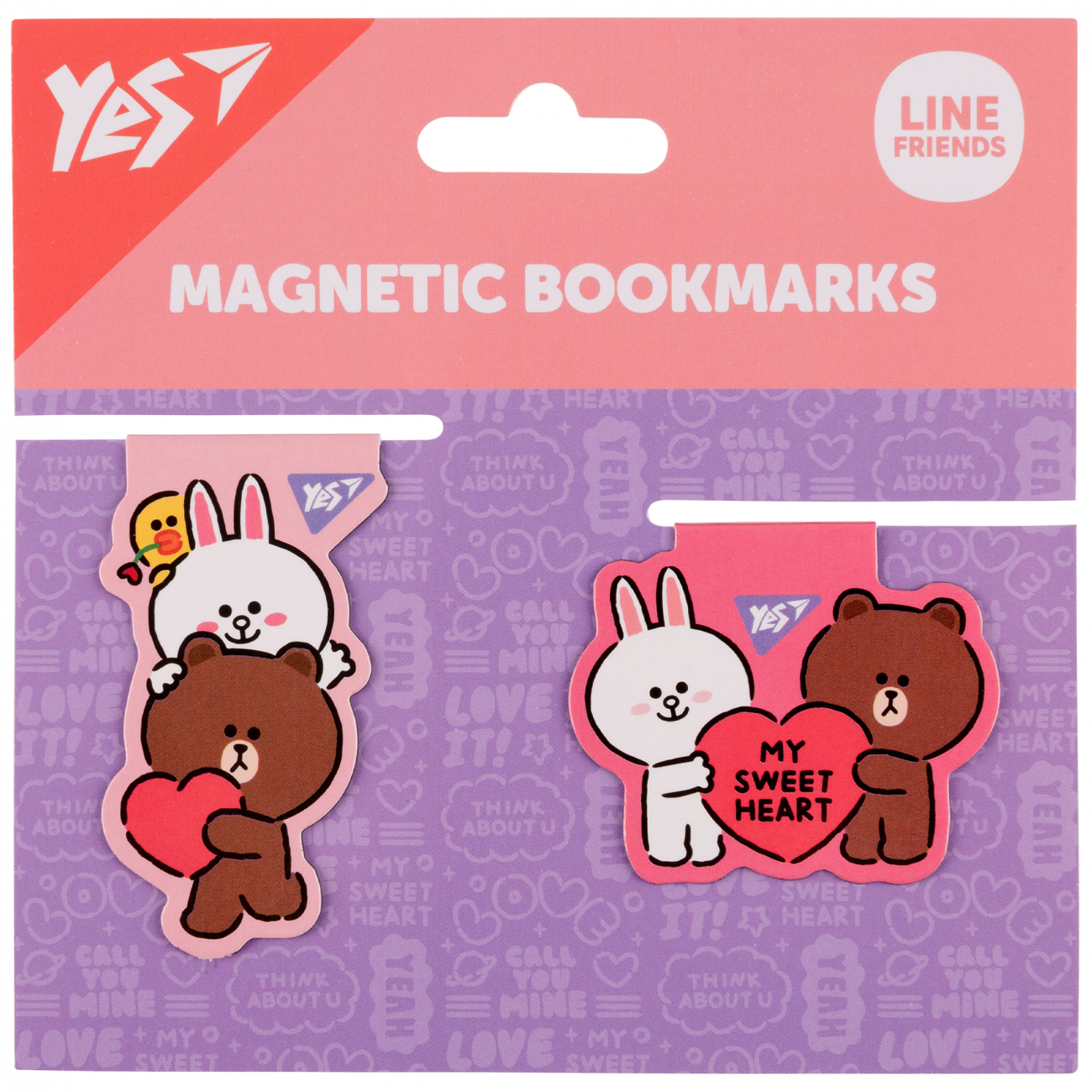 Закладка магнітна Line Friends Sweet heart 2 шт