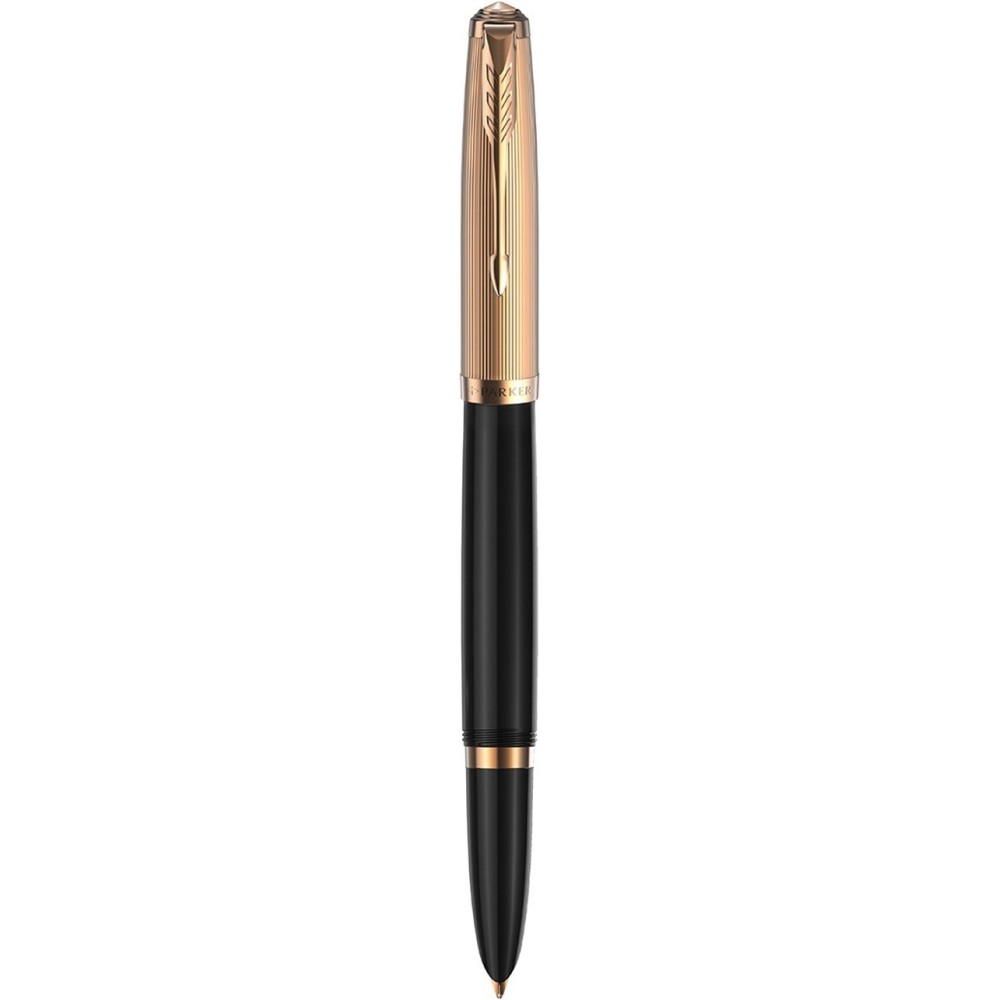 Ручка чорна «Parker 51 Deluxe Black» №57 011 позолочена перо