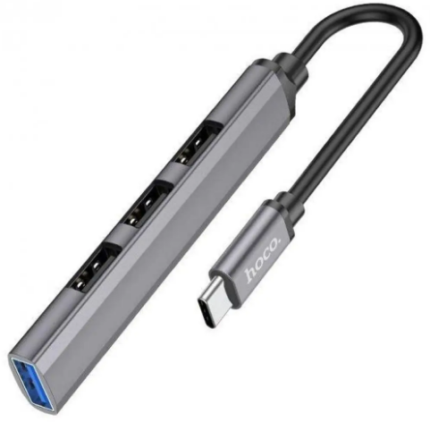 Концентратор (Hub) HB26 4 порти (Type-C to USB3.0+USB2.0*3) silver