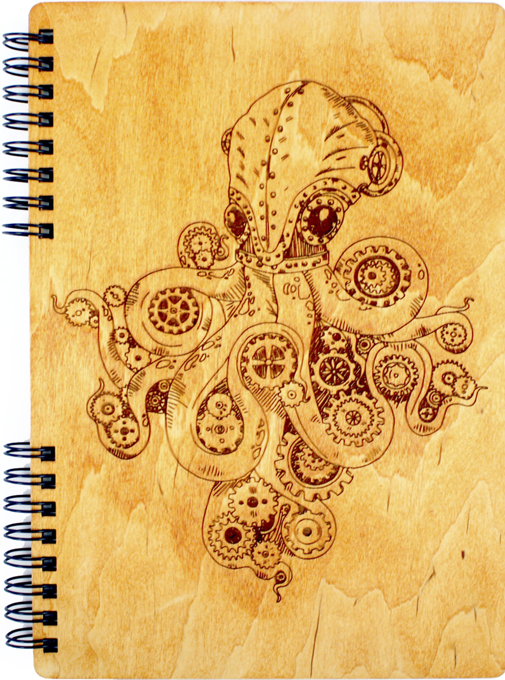 Блокнот А5 дерев'яний «Octopus»