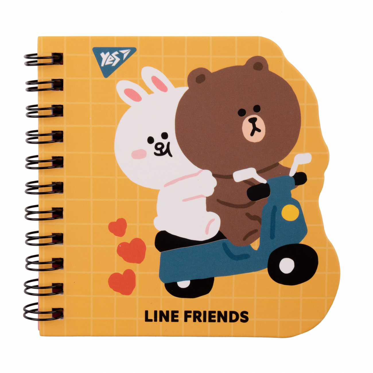 Блокнот пруж. подв. В7 30 аркушів крапка «Line Friends» yellow
