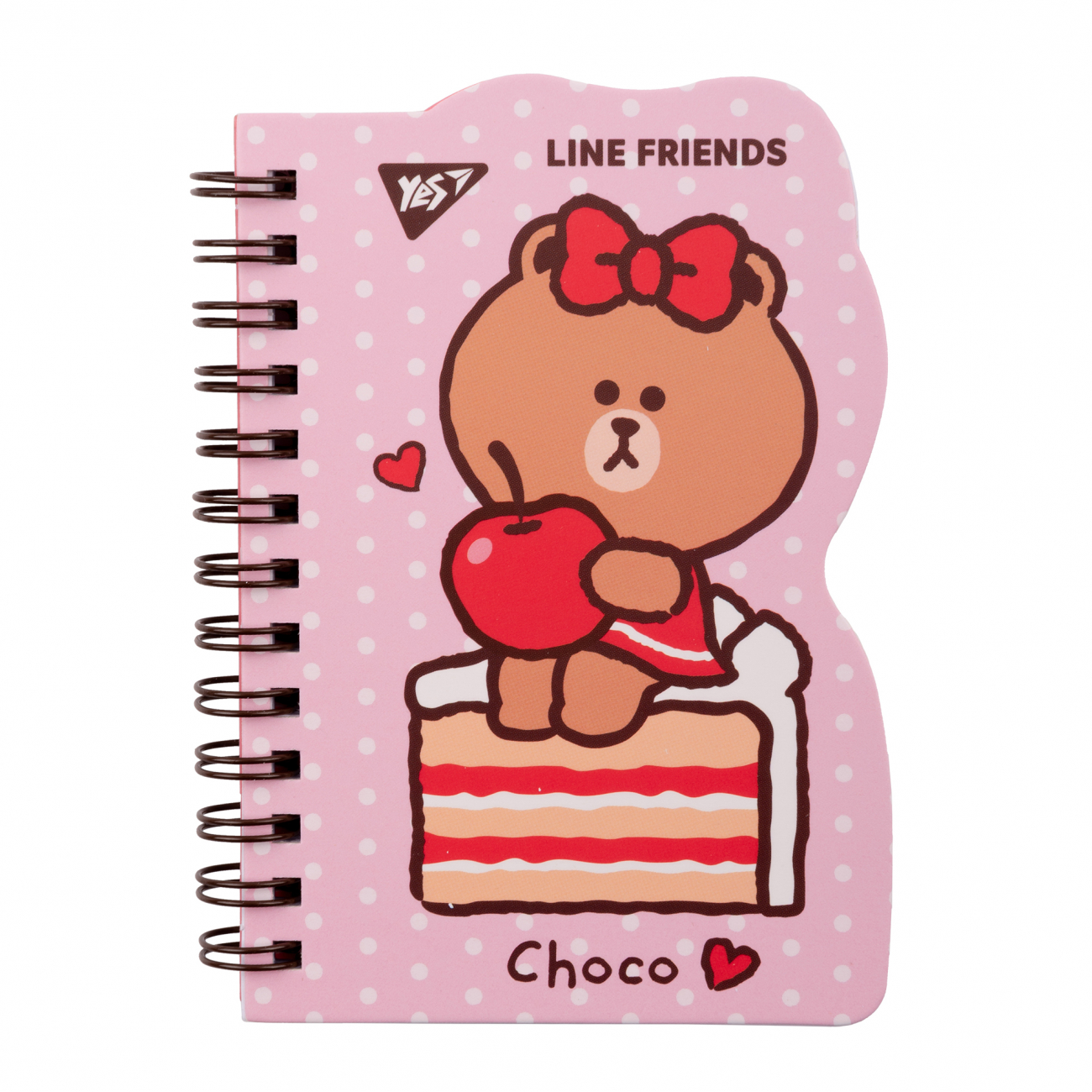 Блокнот пруж. В7 60 аркушів клітинка «Line Friends. Choco»